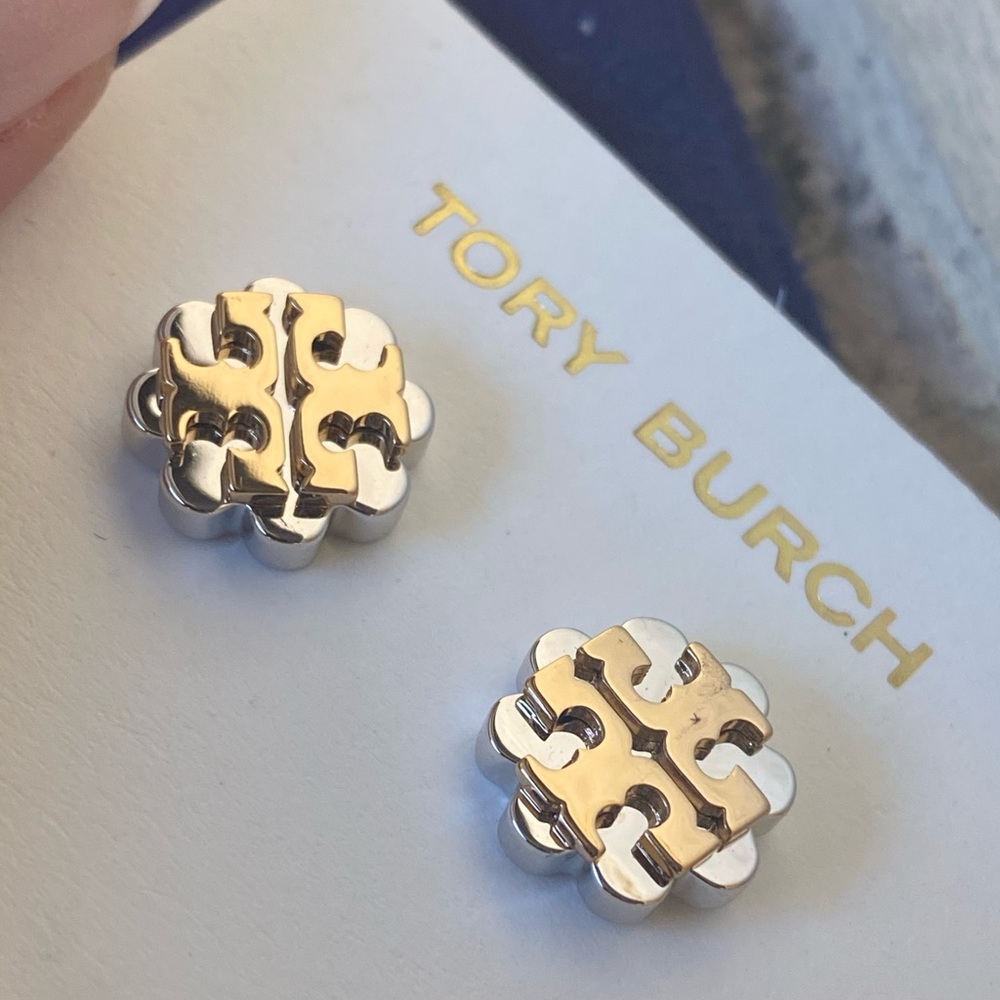 Tory Burch two tone earrings